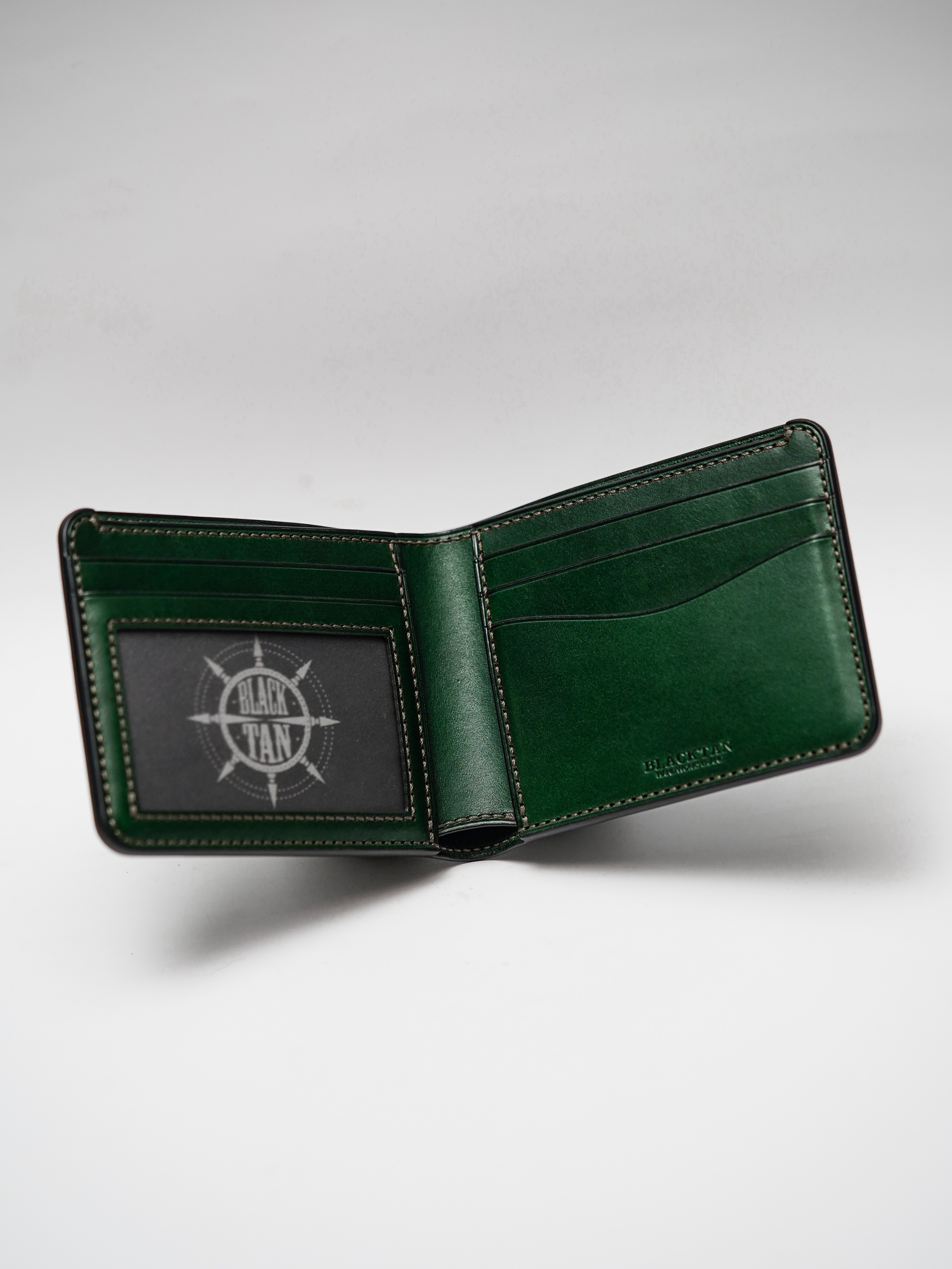 half wallet (투명창) - deep green
