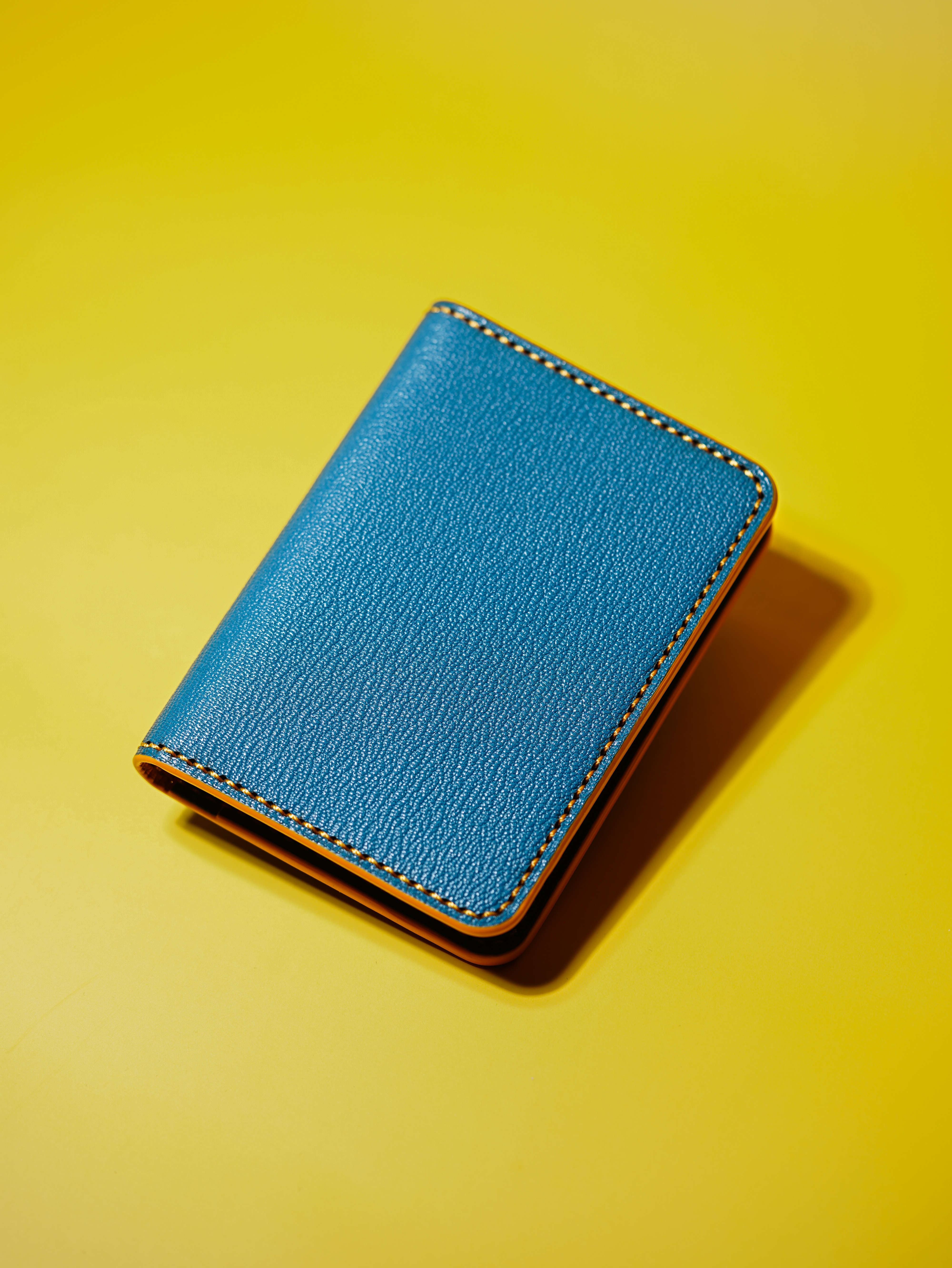 folding cardcase - aqua blue &amp; yellow